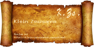 Klein Zsuzsanna névjegykártya